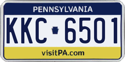PA license plate KKC6501