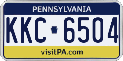 PA license plate KKC6504