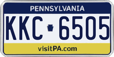 PA license plate KKC6505