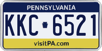 PA license plate KKC6521