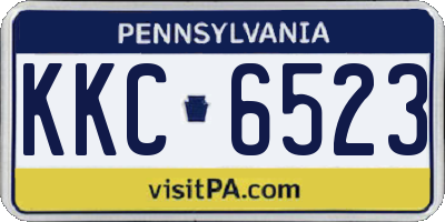 PA license plate KKC6523