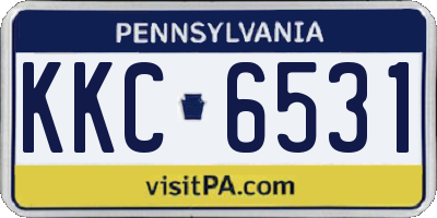 PA license plate KKC6531