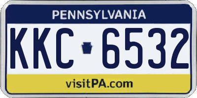 PA license plate KKC6532