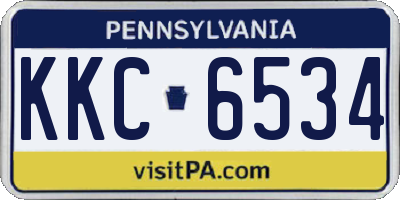 PA license plate KKC6534
