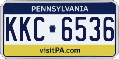PA license plate KKC6536