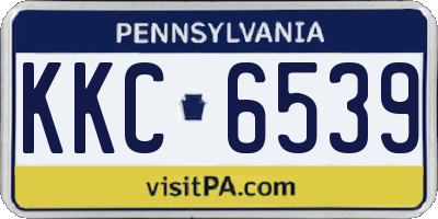 PA license plate KKC6539