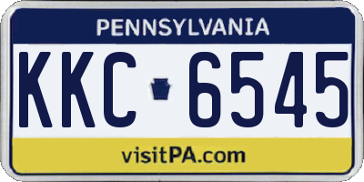 PA license plate KKC6545