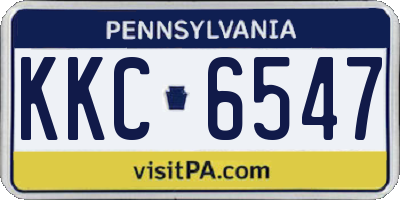 PA license plate KKC6547