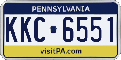 PA license plate KKC6551