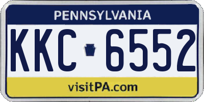 PA license plate KKC6552