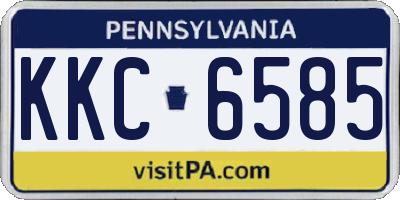 PA license plate KKC6585