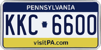 PA license plate KKC6600