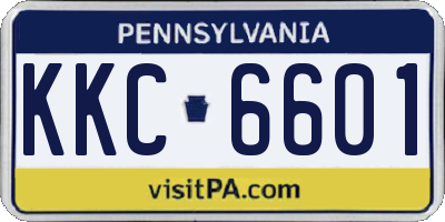 PA license plate KKC6601