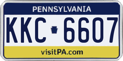 PA license plate KKC6607