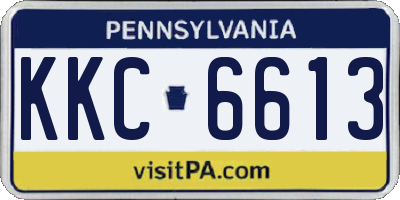 PA license plate KKC6613