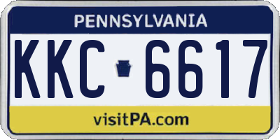 PA license plate KKC6617