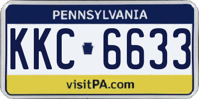 PA license plate KKC6633