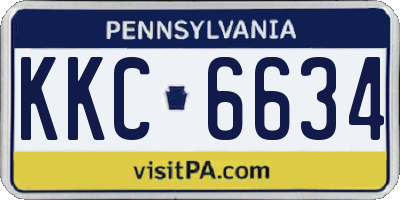 PA license plate KKC6634