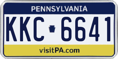 PA license plate KKC6641