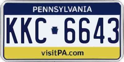 PA license plate KKC6643