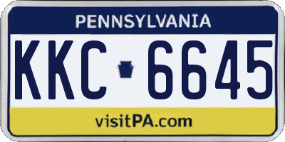 PA license plate KKC6645