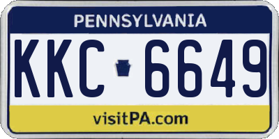 PA license plate KKC6649