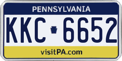 PA license plate KKC6652