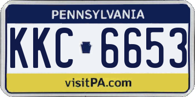 PA license plate KKC6653