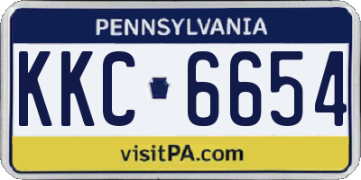 PA license plate KKC6654