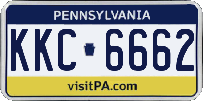 PA license plate KKC6662