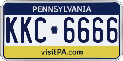 PA license plate KKC6666