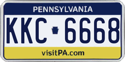 PA license plate KKC6668