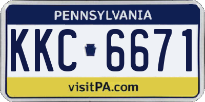 PA license plate KKC6671