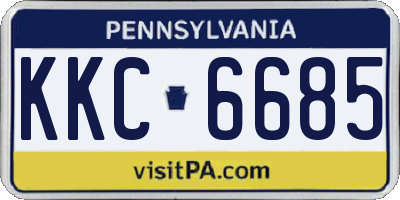 PA license plate KKC6685