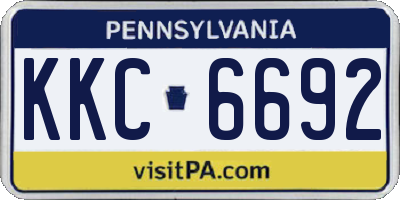 PA license plate KKC6692
