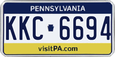 PA license plate KKC6694