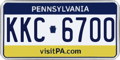 PA license plate KKC6700