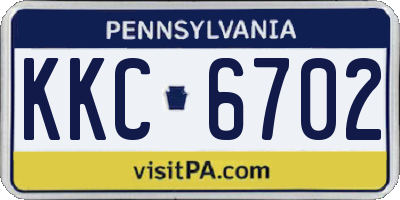 PA license plate KKC6702
