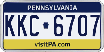 PA license plate KKC6707