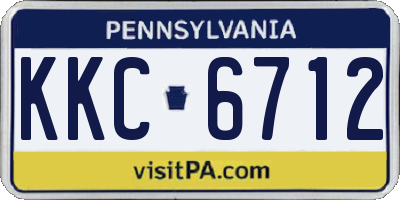 PA license plate KKC6712