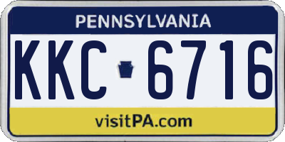 PA license plate KKC6716