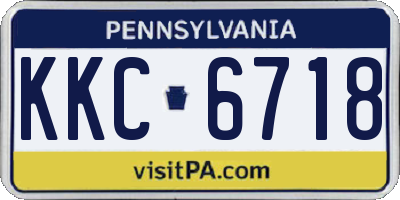 PA license plate KKC6718