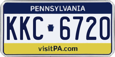 PA license plate KKC6720