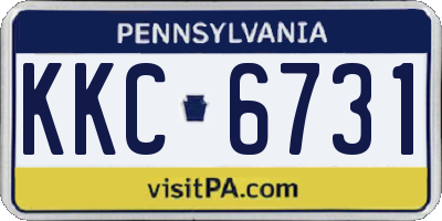 PA license plate KKC6731