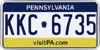 PA license plate KKC6735