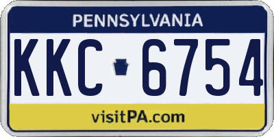 PA license plate KKC6754