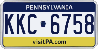 PA license plate KKC6758