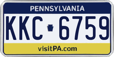 PA license plate KKC6759
