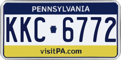 PA license plate KKC6772