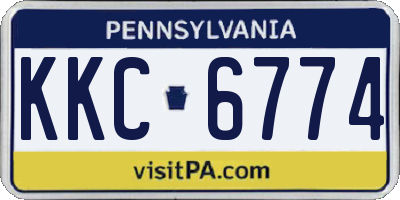PA license plate KKC6774